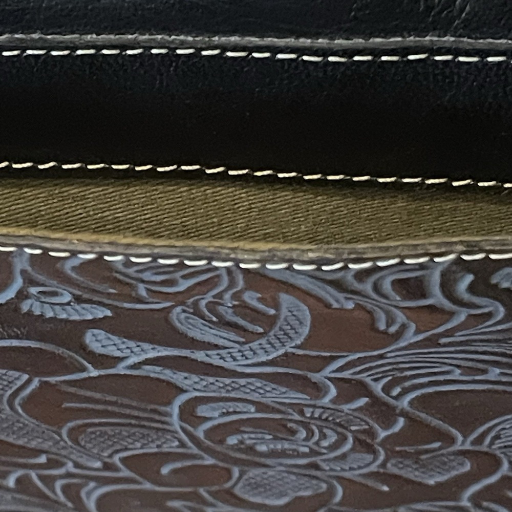 Firenze Bella Black Genuine Leather Satchel Shoulder Bag Buckles - Picture 5 of 11